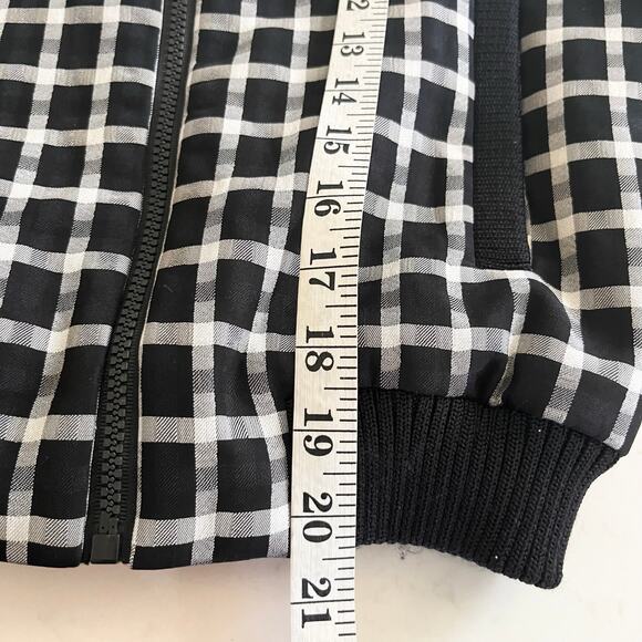 Maje Black White Check Plaid Zip Up Bomber Jacket Women’s Size 36/Small - Picture 7 of 9
